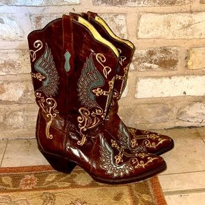 Brown Leather Cowgirl Boots